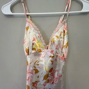 Nayomi Satin Floral Maxi Slip Dress XS